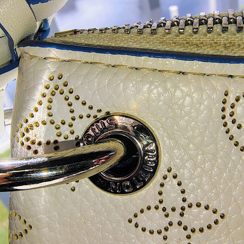 Louis Vuitton Cream With Blue Detailing  Monogram Shoulder Bag - Picture 7 of 11